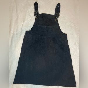 Black Corduroy Overall Dress (Mini)